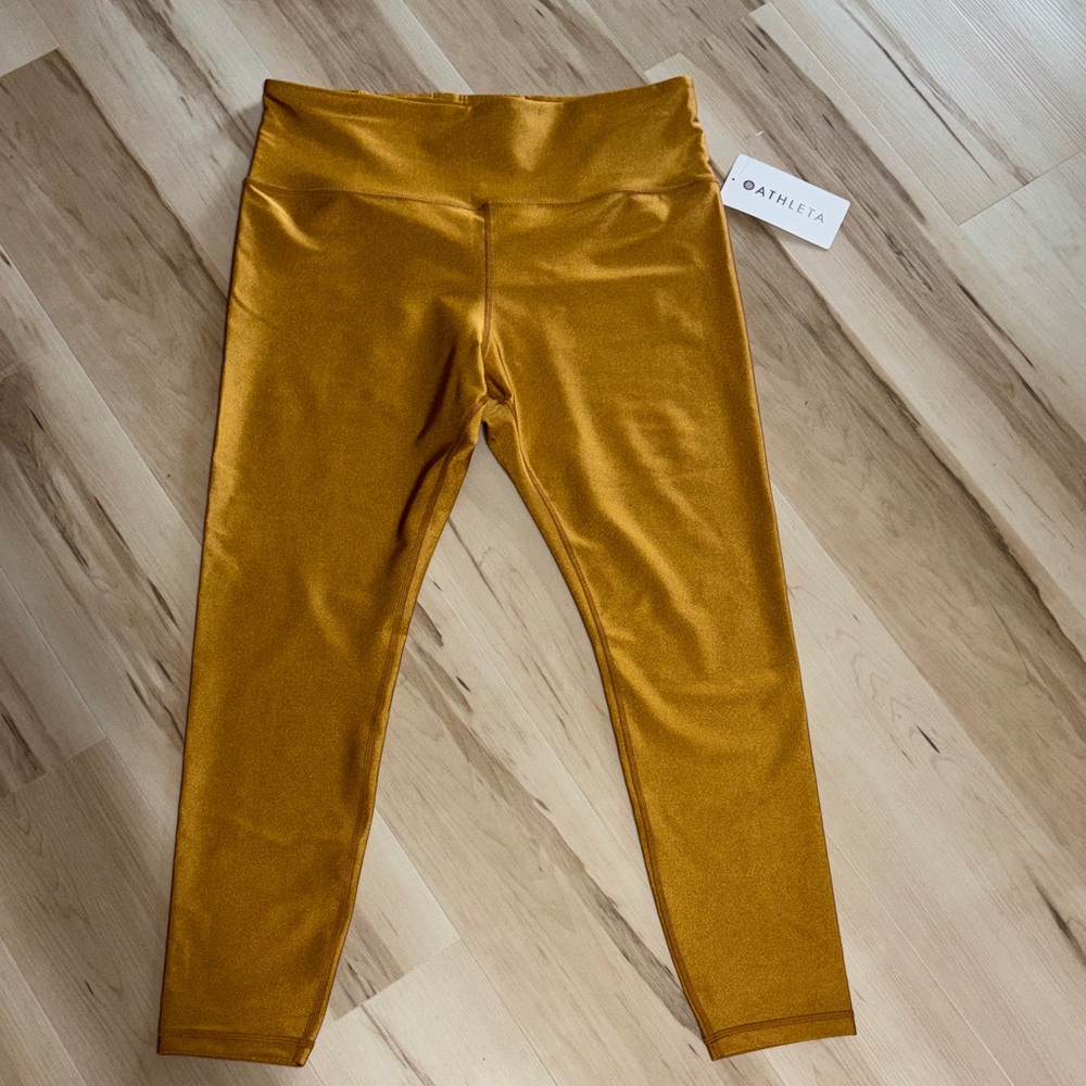 Athleta Metallic Gold Yoga Pants